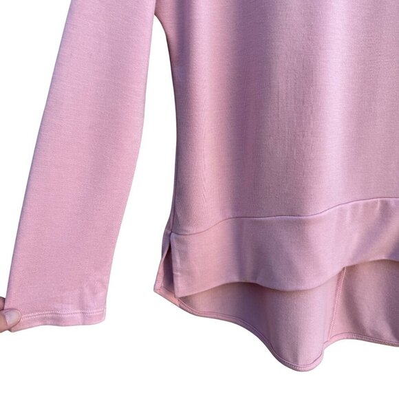 Ransom Womens Pink Cowl Neck Long Sleeve Lightweight Uneven Hem Turtleneck New L - Picture 3 of 10